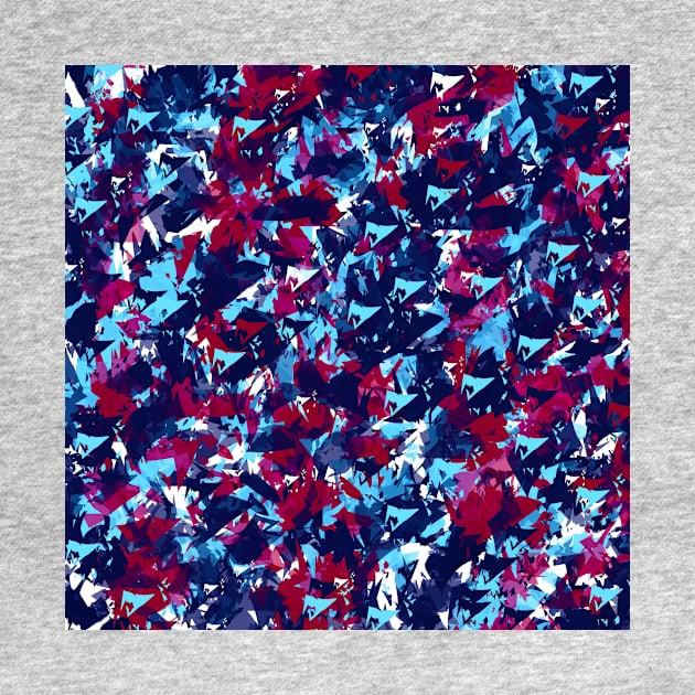 Abstract Blue and Red Fractures by Elizabeth Karlson Art